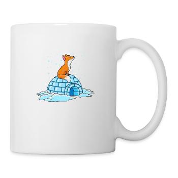 fuchs iglu winter ploar comic - Tasse - Weiß - Rechts