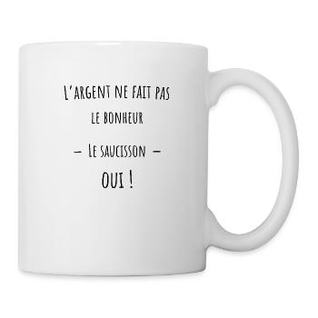 L'argent ne fait pas le bonheur le saucisson oui - Mug blanc - blanc - Droite