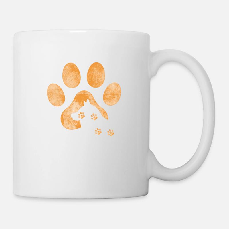 patte malamute orange - Mug blanc - blanc