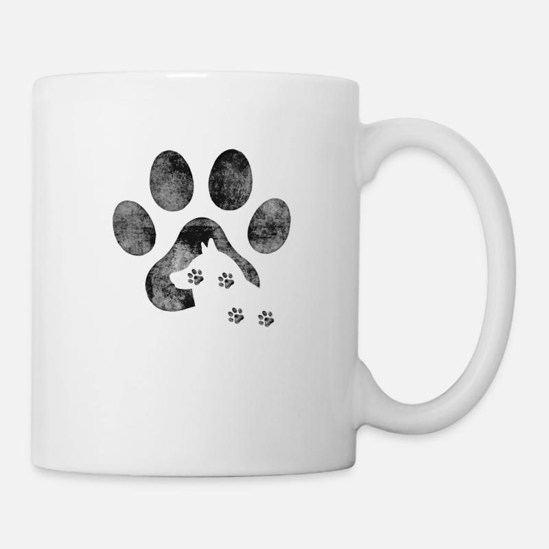 patte malamute gris - Mug blanc - blanc