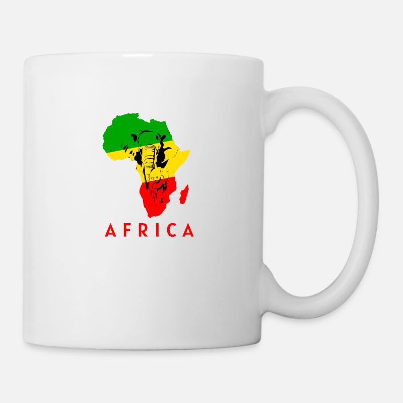 Carte Afrique Elephant Lover cadeau Afrique du Sud - Mug blanc - blanc