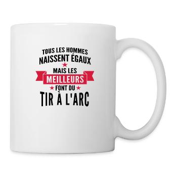 humour homme - les meilleurs font du tir à l'arc - Mug blanc - blanc - Droite