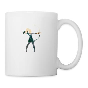 Double Exposure Art Bogenschießen Mädchen Geschenk - Tasse - Weiß - Rechts