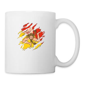 Sicile Drapeau Italie Palerme Trinacria fissures - Mug blanc - blanc - Droite