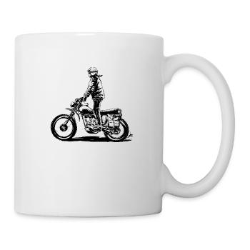 Motocycliste enduro - Mug blanc - blanc - Droite