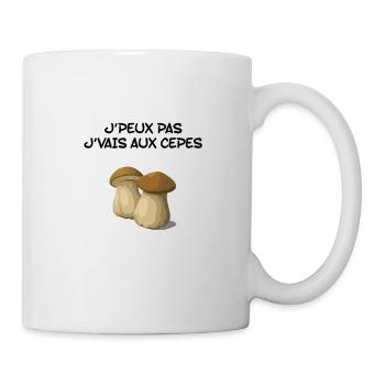 Ich kann nicht, ich gehe zu Steinpilzen - Tasse - Weiß - Rechts