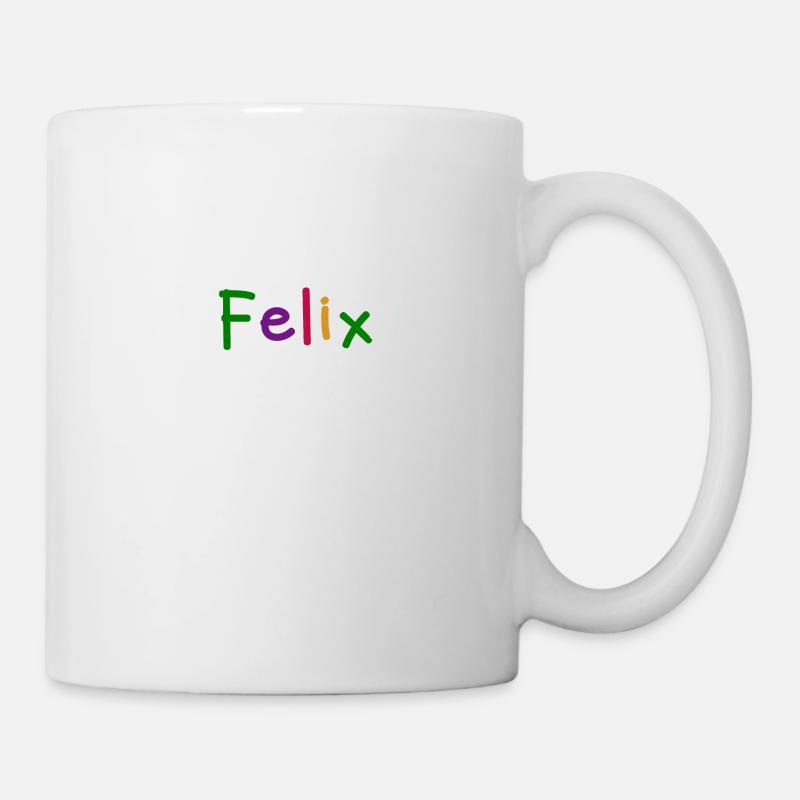 Felix Vorname Junge Name farbig Schrift bunt - Tasse - Weiß
