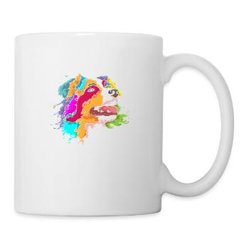Australian Shepherd Aussie Lover Splash Art - Mug - white - Right