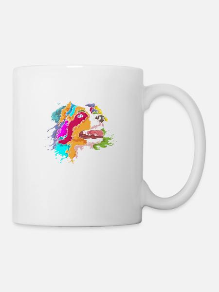 Berger australien Aussie Lover Splash Art - Mug blanc - blanc