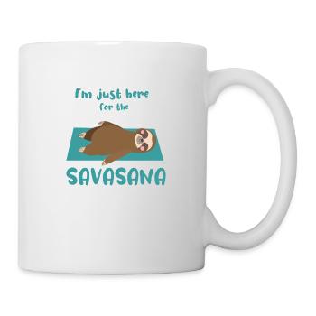 Je suis juste ici pour le cadeau d'amant de yoga Savasana - Mug blanc - blanc - Droite