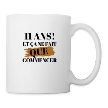 11ème anniversaire pour fille te garçon - Mug blanc - blanc - Droite