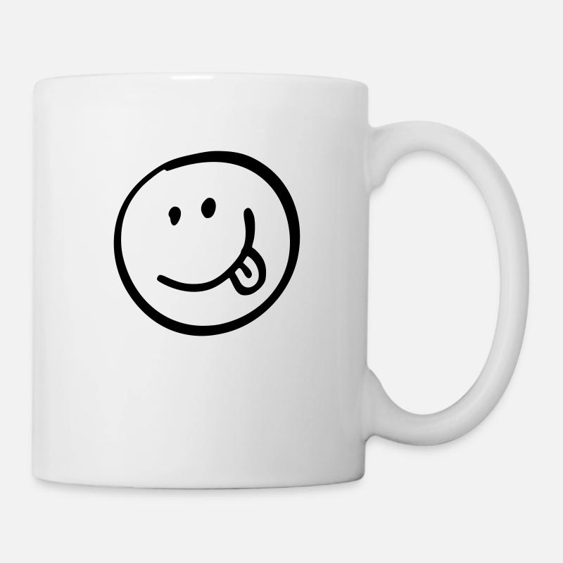 Smile mit Zunge Geschenk Geschenkidee - Tasse - Weiß