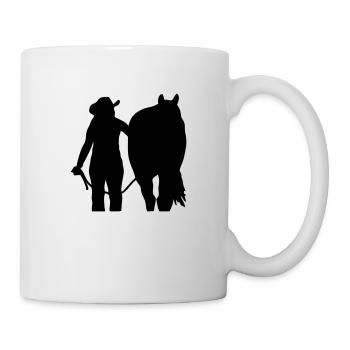Cavalier western avec cheval personnalisable - Mug blanc - blanc - Droite