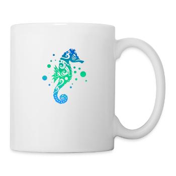 Cadeau de tatouage tribal polynésien hippocampe maori - Mug blanc - blanc - Droite