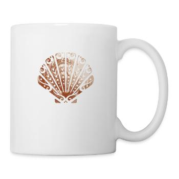 Tatouage polynésien de coquilles Saint-Jacques maori - Mug blanc - blanc - Droite