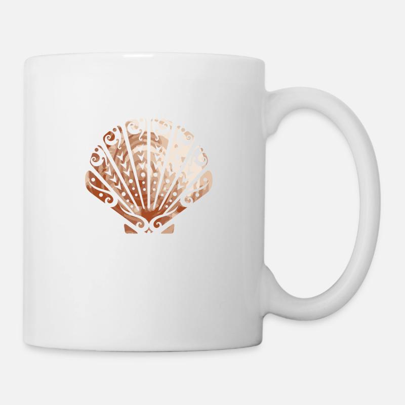 Tatouage polynésien de coquilles Saint-Jacques maori - Mug blanc - blanc