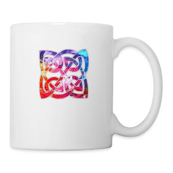 Bunter keltischer Knoten Design - Tasse - Weiß - Rechts
