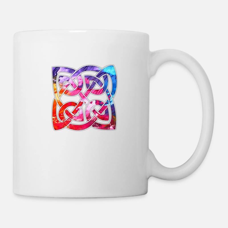 Conception de noeud celtique coloré - Mug blanc - blanc