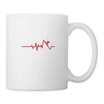 Cadeau de montagne de ski pulsé - Mug blanc - blanc - Droite