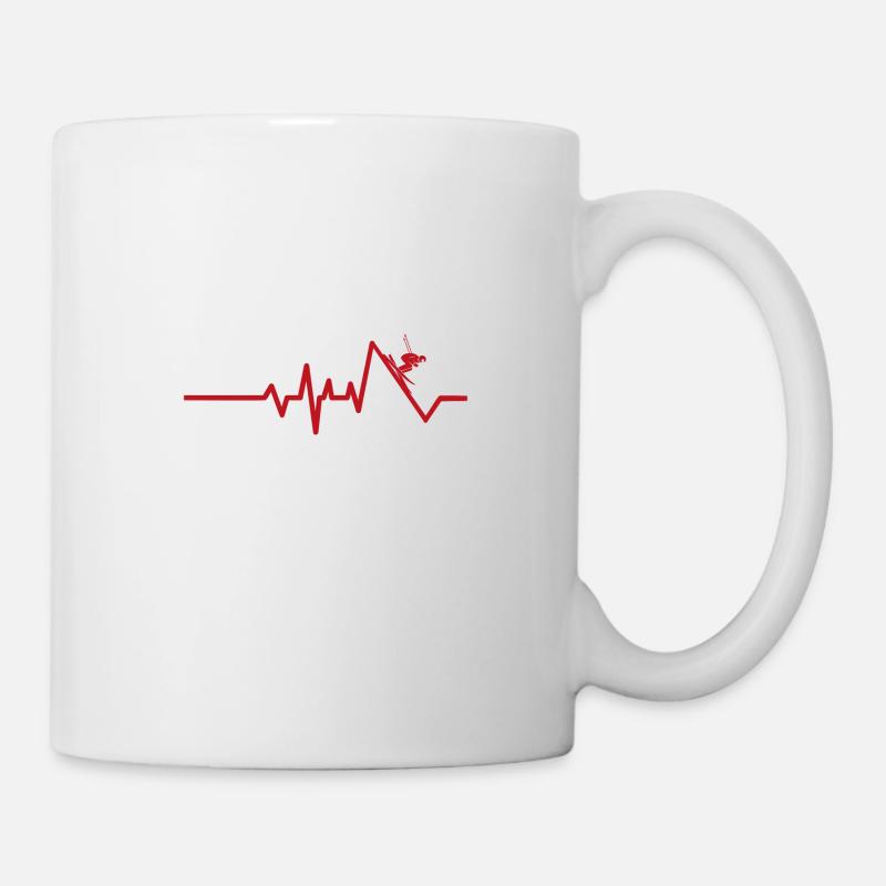 Cadeau de montagne de ski pulsé - Mug blanc - blanc