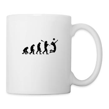 Human evolution volleyball sport - Mug - white - Right