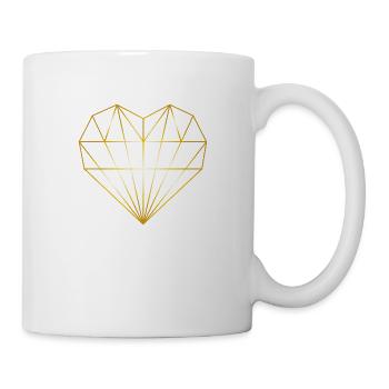 Heart contour gold - Mug - white - Right