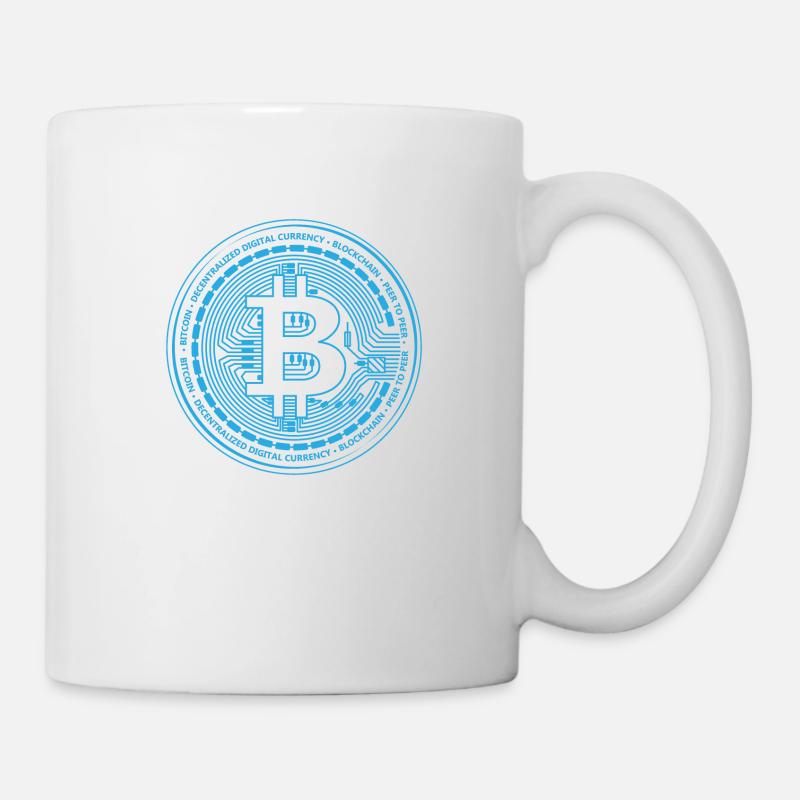B Bitcoin blue circuit - Mug - white