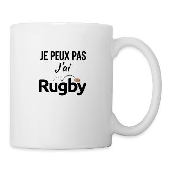 RUGBY Je peux pas j'ai... sport humour - Mug blanc - blanc - Droite