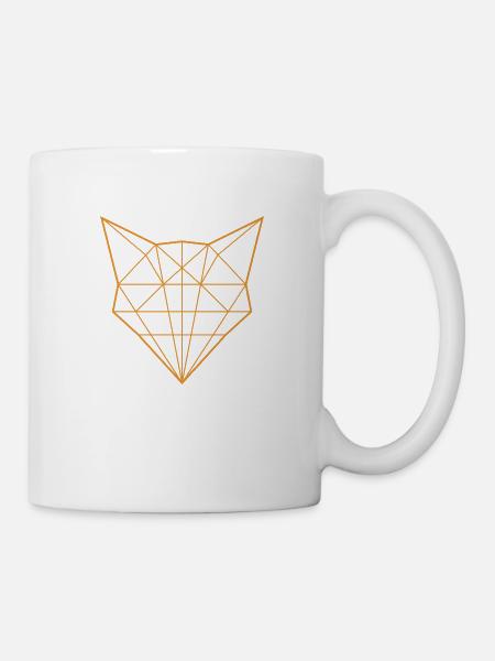 Fox outline in orange - Mug - white