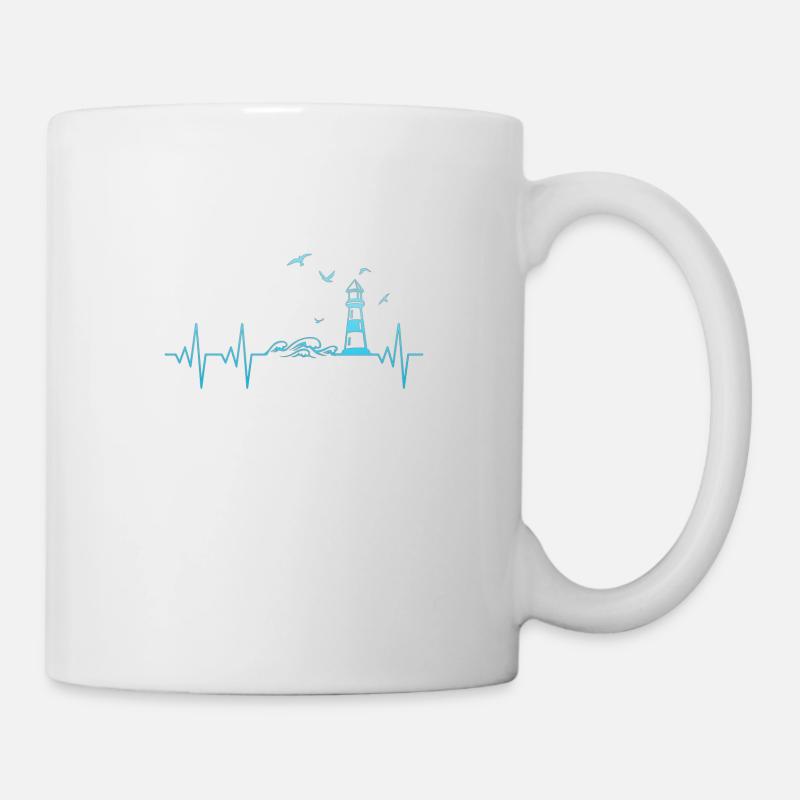 Küste Herzschlag - Tasse - Weiß