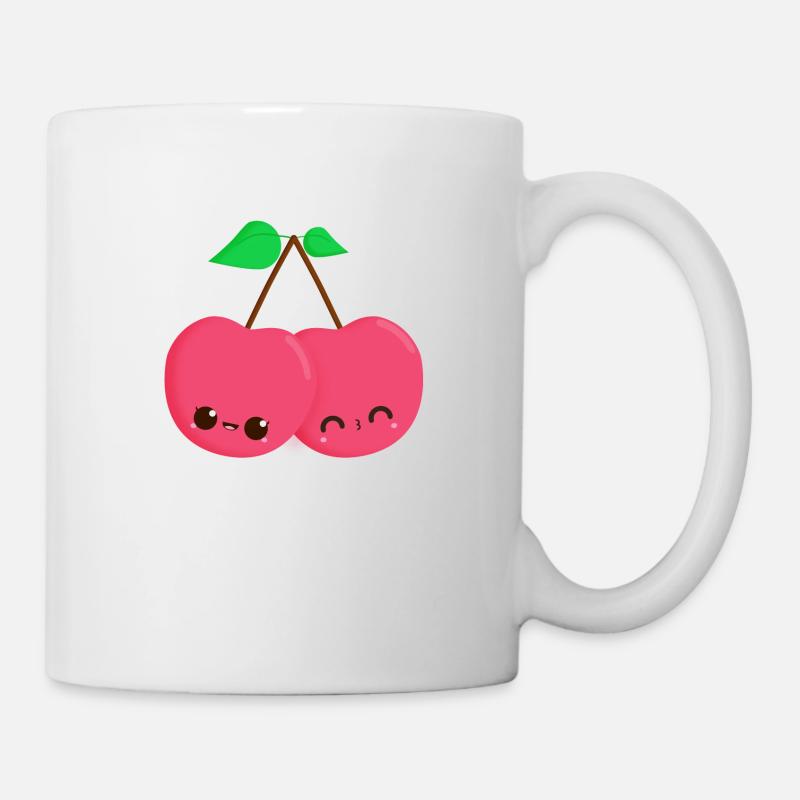 Couple de cerises kawaii - Mug blanc - blanc