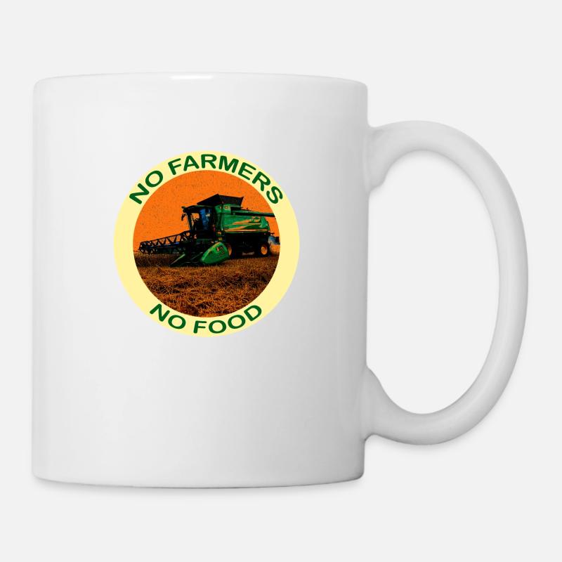 Pas d'agriculteurs pas de nourriture - avec une moissonneuse-batteuse - Mug blanc - blanc