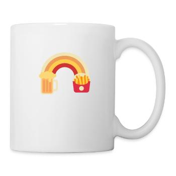 Bier und Pommes - Tasse - Weiß - Rechts