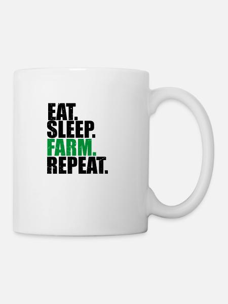 Eat Sleep Farm Repeat - Mug - white