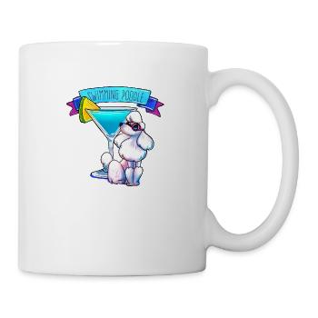 Swimming Pool + Pudel = Swimming poodle - Tasse - Weiß - Rechts