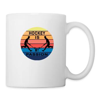 hockey is my passion field hockey sport club - Mug - white - Right