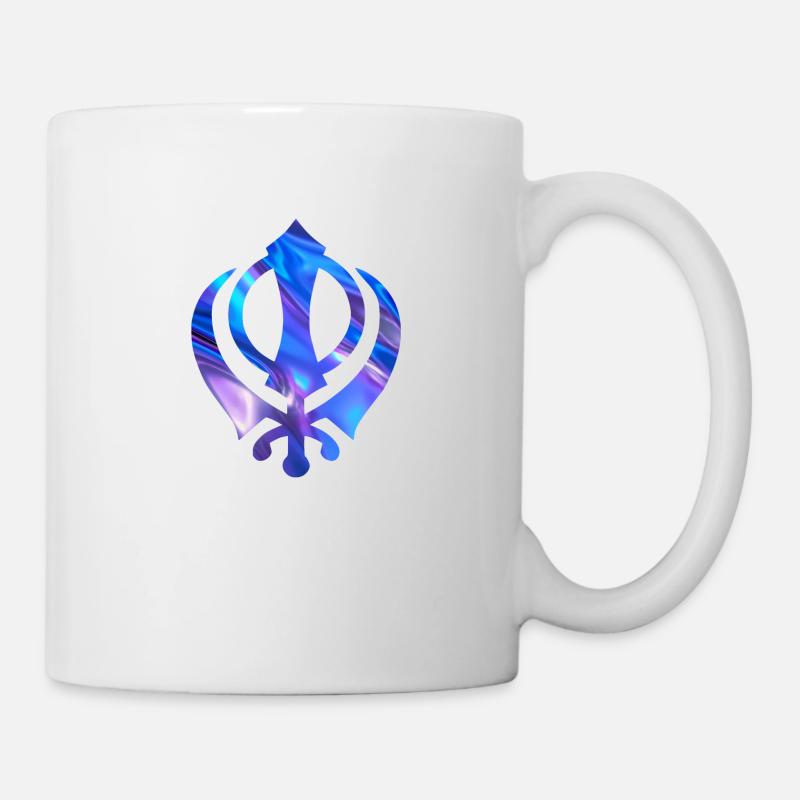 Blaue Khanda, Khanda-Symbol, Sikh Khanda, Sikh Khanda - Tasse - Weiß