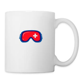 Ski Goggles Swiss Flag Winter Gift Idea - Mug - white - Right