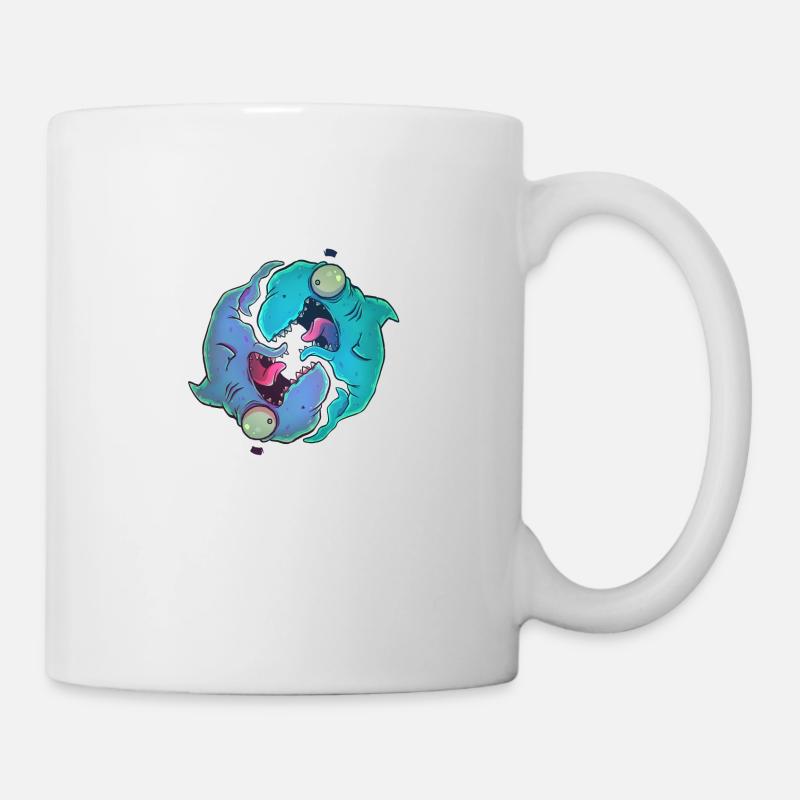 Crazy Yin-Yang fish - Mug - white