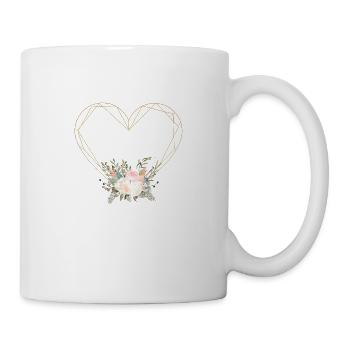 Heart geometric floral personalizable - Mug - white - Right