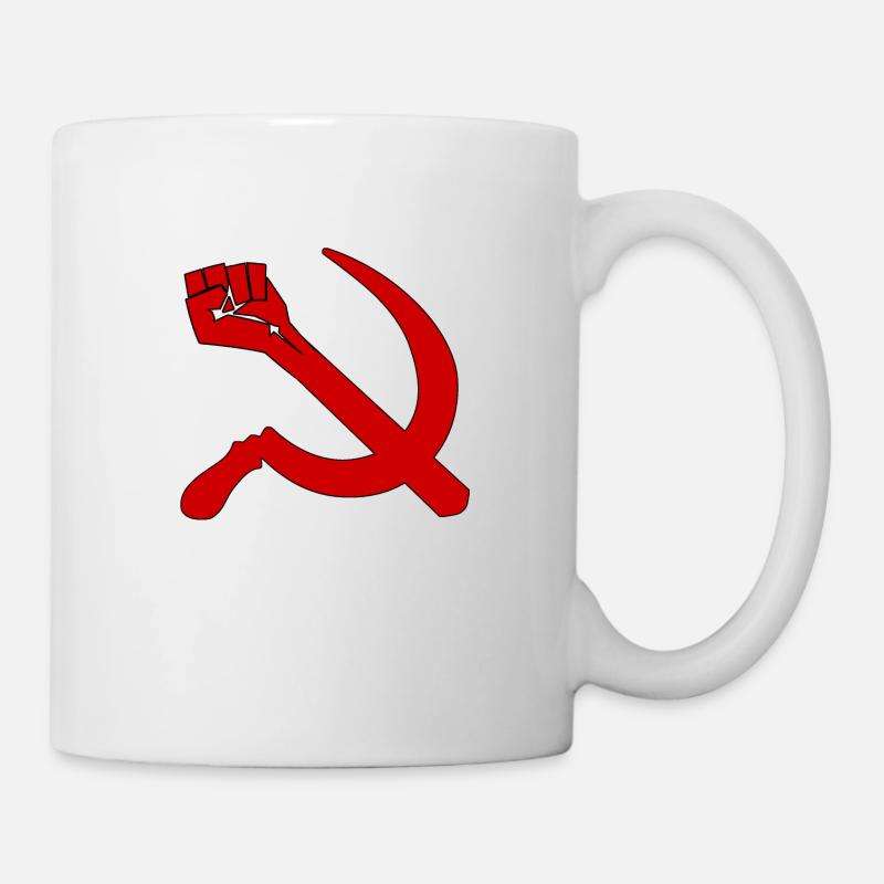 Hammer Sichel Faust | Retro Marxismus Icon Sweater - Tasse - Weiß