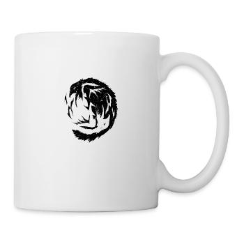 Hugin und Munin Yin und Yang - Tasse - Weiß - Rechts