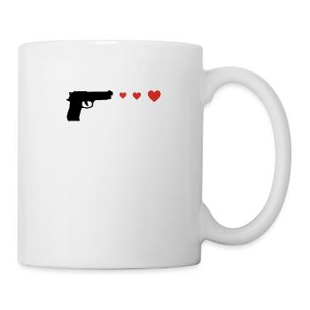 Herzen Liebes Pistole - Tasse - Weiß - Rechts
