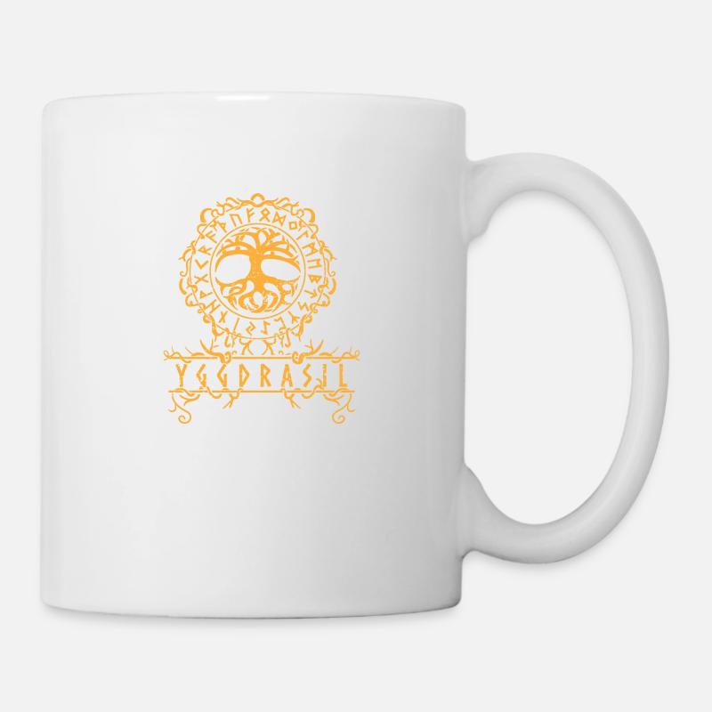 Yggdrasil der nordische Baum Wikinger Rune - Tasse - Weiß