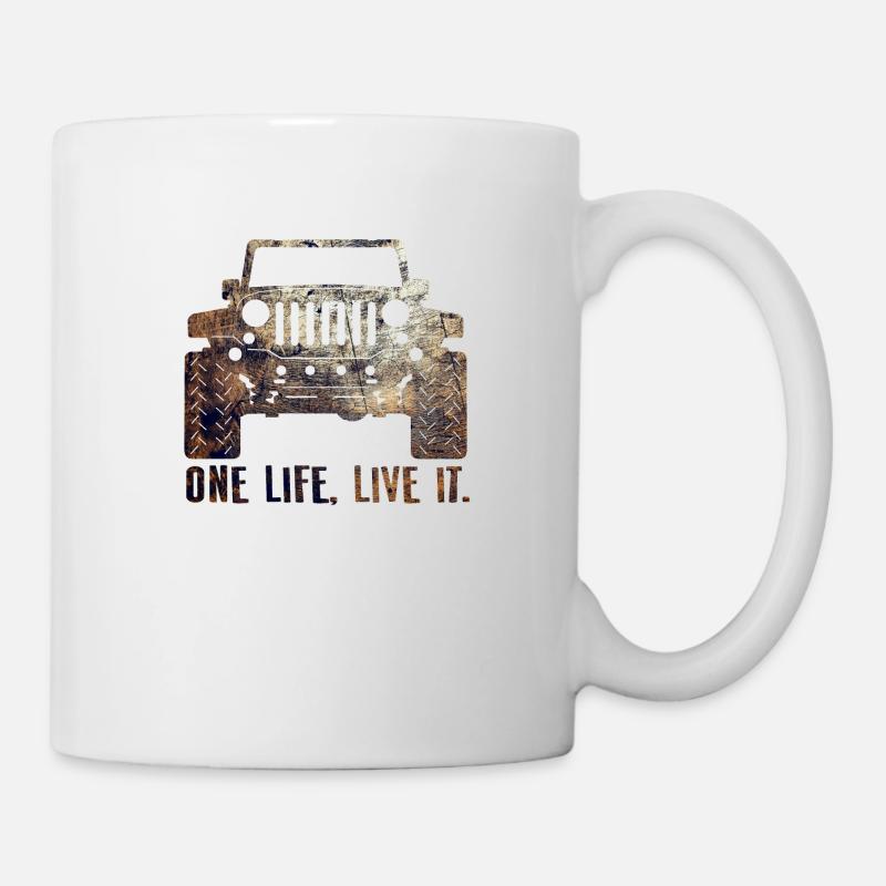 Jeep One Life, żyj nim - Kubek - biały