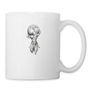 Muscle man with globe - Mug - white - Right