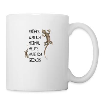 Geckos gift saying reptile lizard - Mug - white - Right