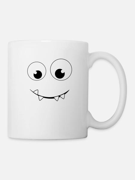 lovely monster face mask 10x10cm v1 - Mug - white