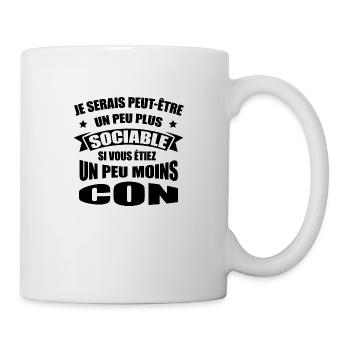 SOCIABLE AUX MOINS CONS - Mug blanc - blanc - Droite