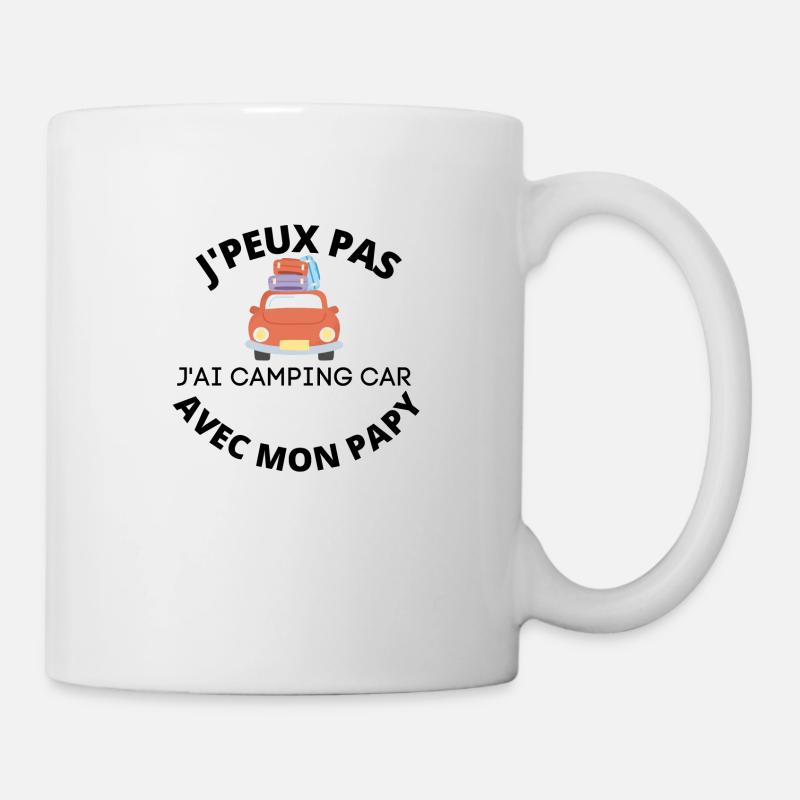 j'peux pas, j'ai camping car avec mon papy - Mug blanc - blanc